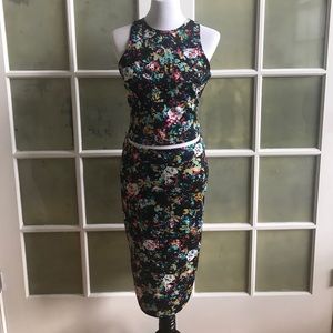 Multicolored Flower Skirt Set